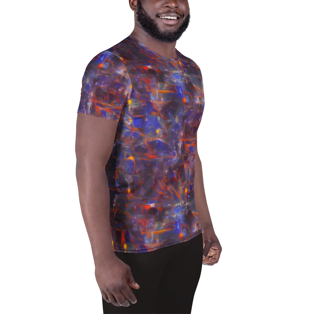Chromatic Frenzy on Men's Athletic T-Shirt — Right