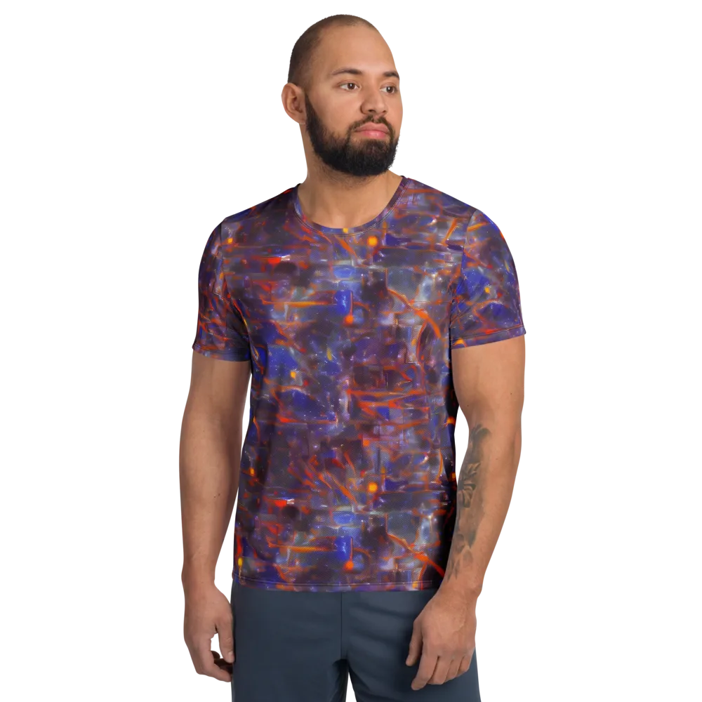 Chromatic Frenzy on Men's Athletic T-Shirt — Front