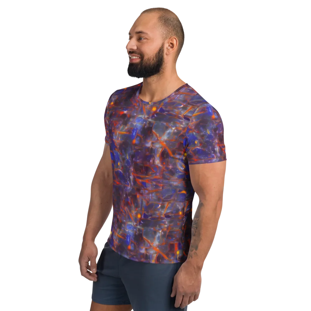 Chromatic Frenzy on Men's Athletic T-Shirt — Left