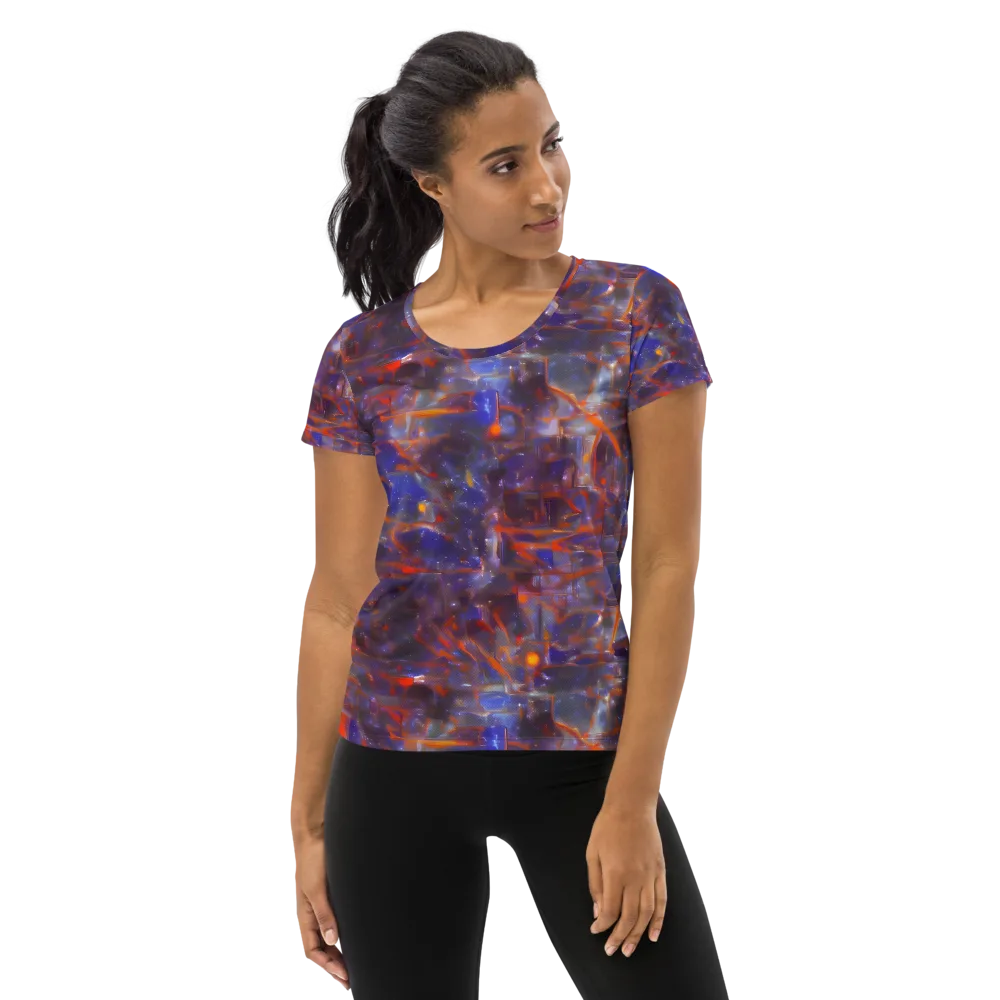 Chromatic Frenzy on Women's Athletic T-Shirt — Front