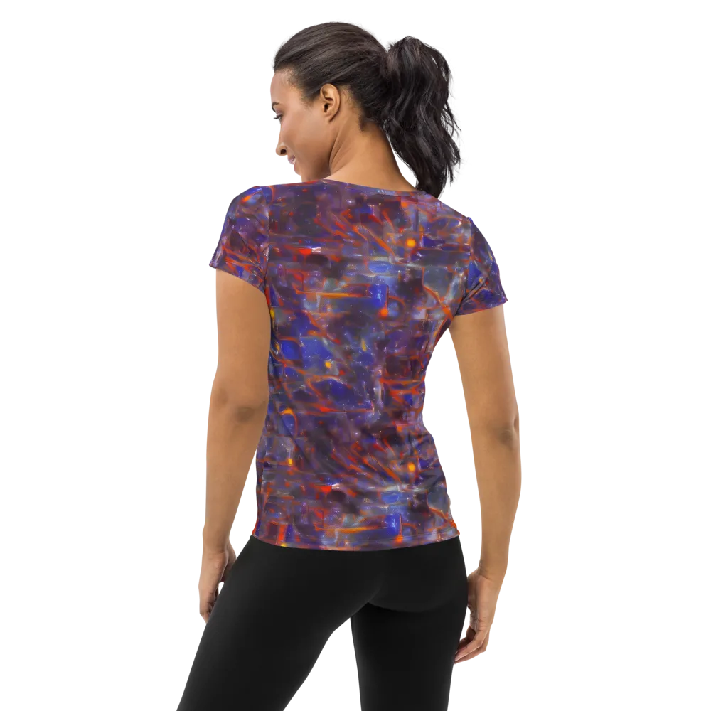 Chromatic Frenzy on Women's Athletic T-Shirt — Back
