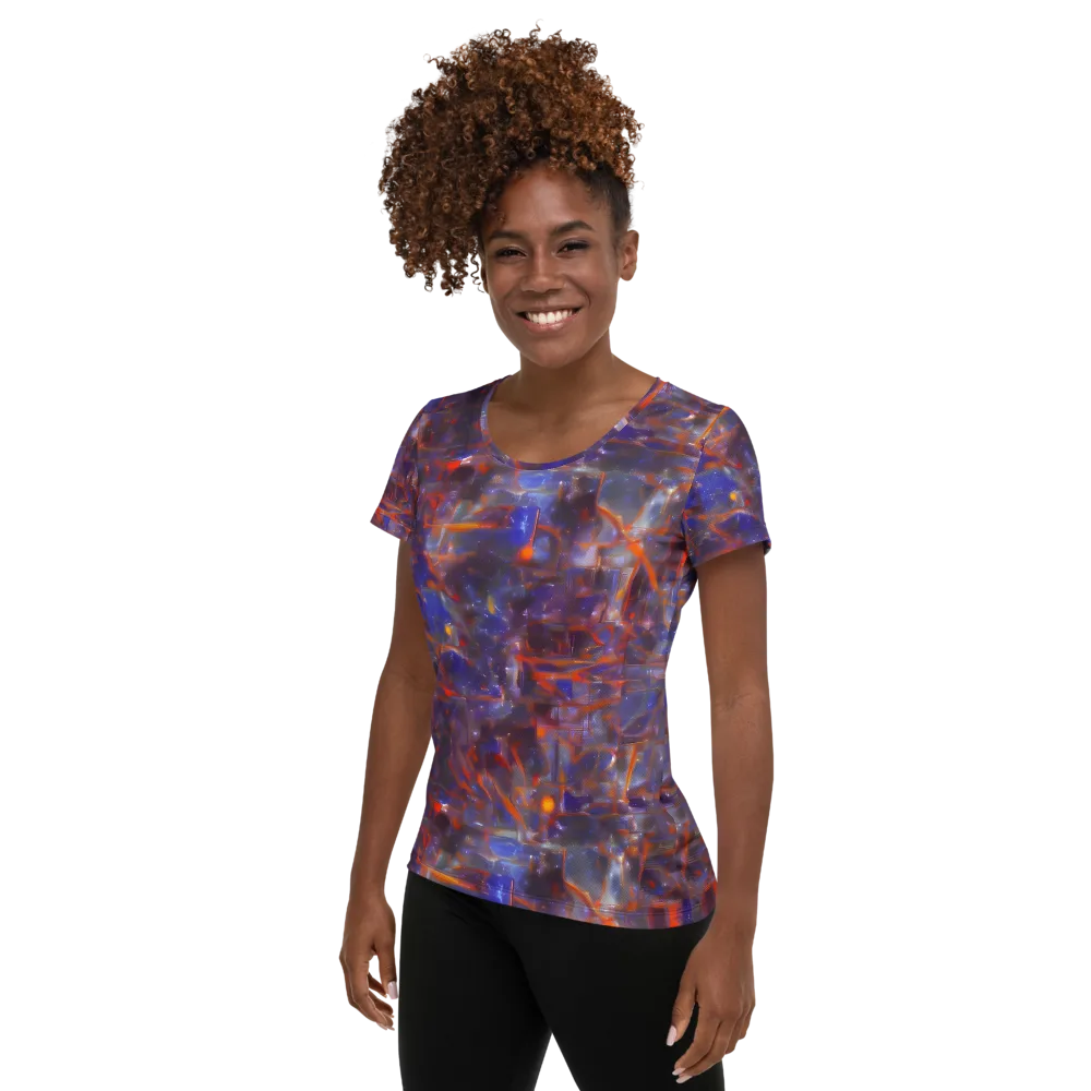 Chromatic Frenzy on Women's Athletic T-Shirt — Left