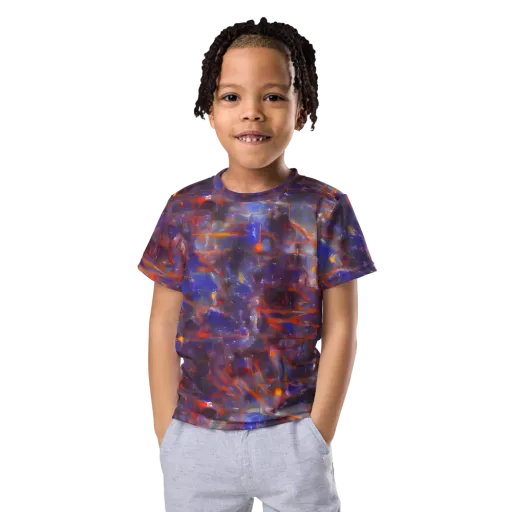Chromatic Frenzy on a Kids Crew Neck T-Shirt