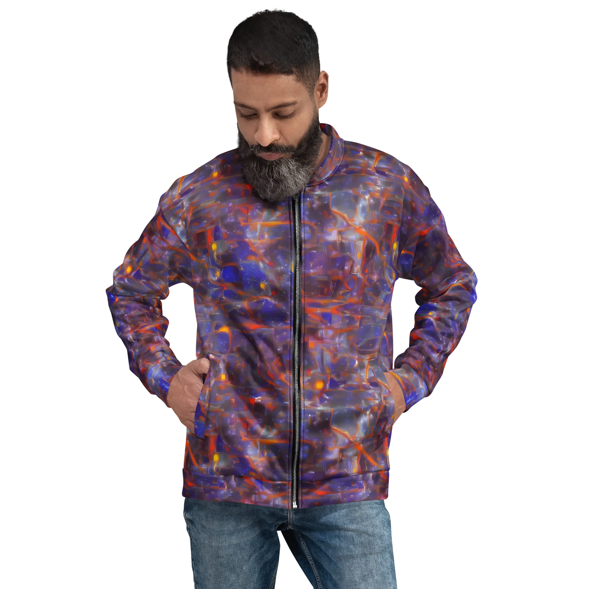 Chromatic Frenzy on Bomber Jacket — Front
