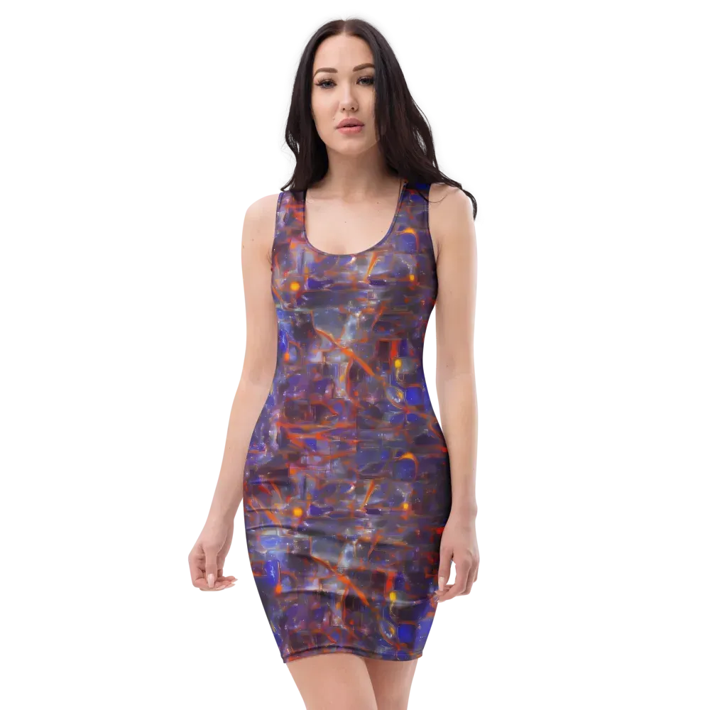 Chromatic Frenzy on Bodycon Dress — Front