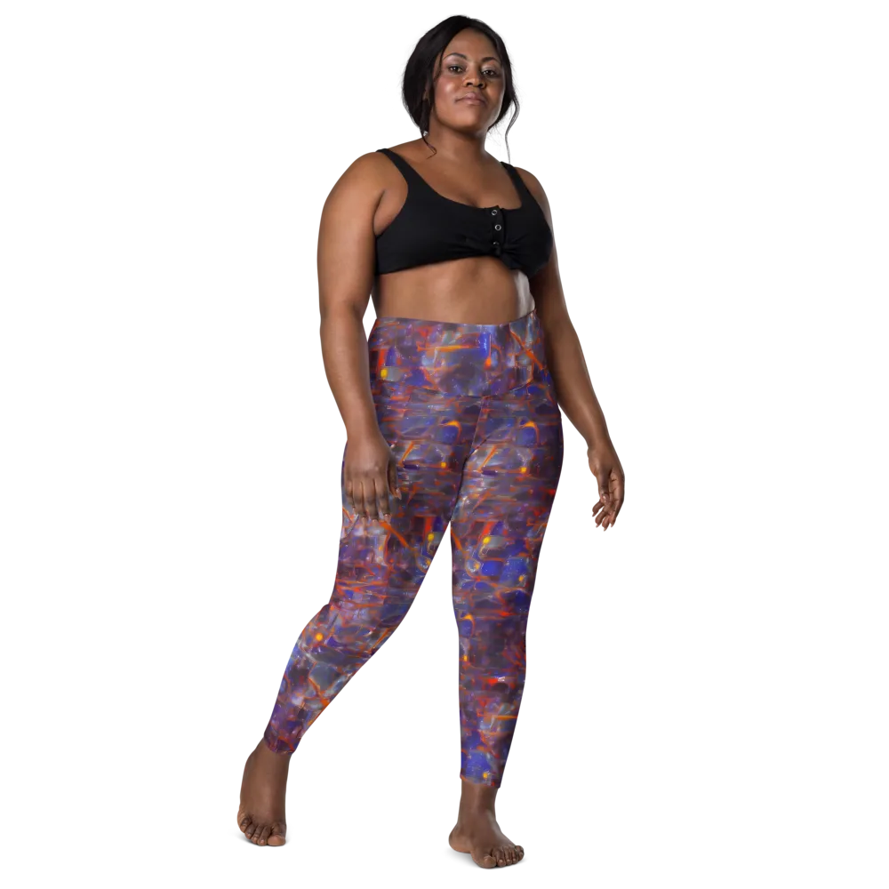 Chromatic Frenzy on Leggings with Pockets — Front