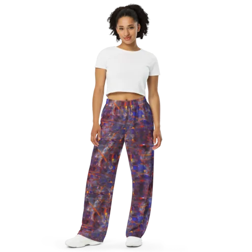 Chromatic Frenzy on a Wide-Leg Pants