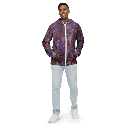 Chromatic Frenzy on a Men's Windbreaker