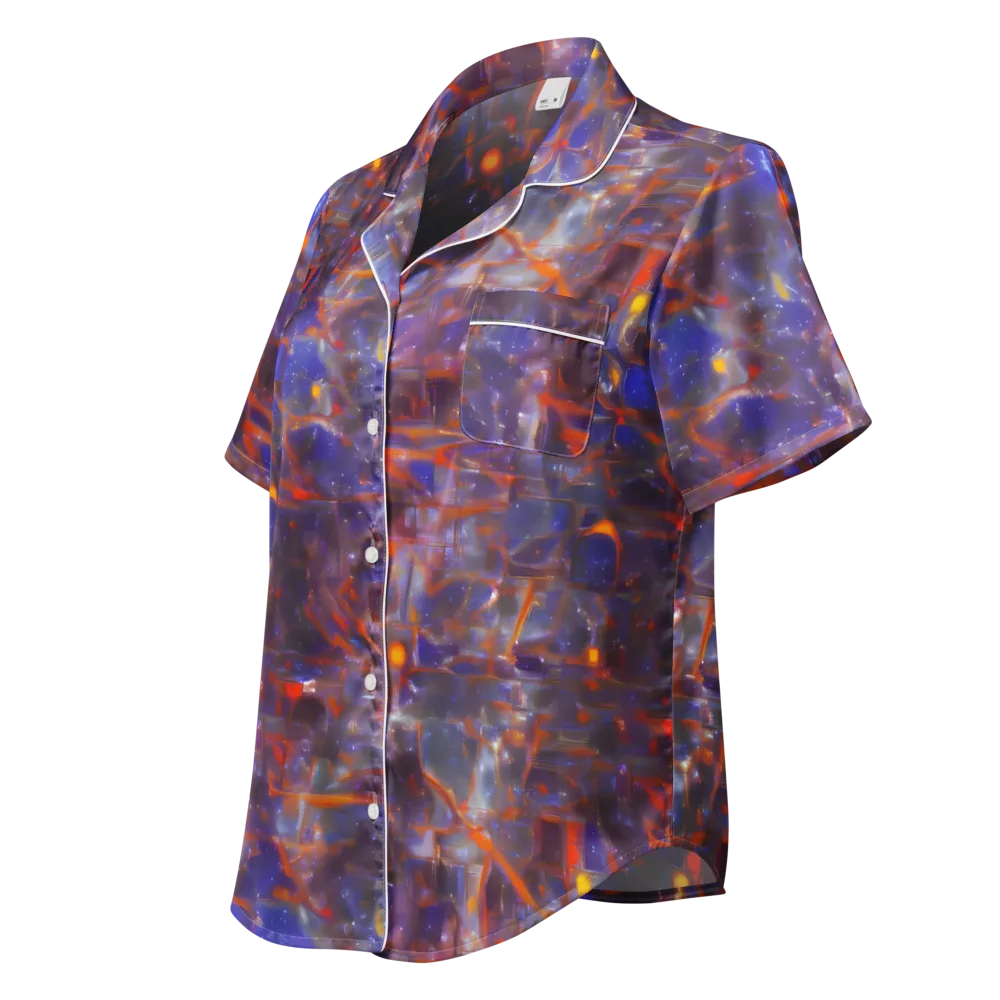 Chromatic Frenzy on Women's Short Sleeve Pajama Top — Left Front