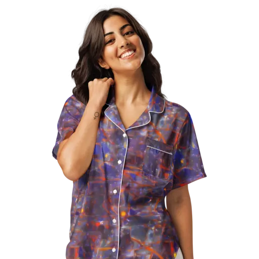 Chromatic Frenzy on a Women's Short Sleeve Pajama Top