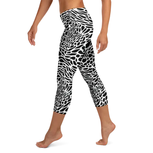 Monochrome Mystique on a Capri Leggings