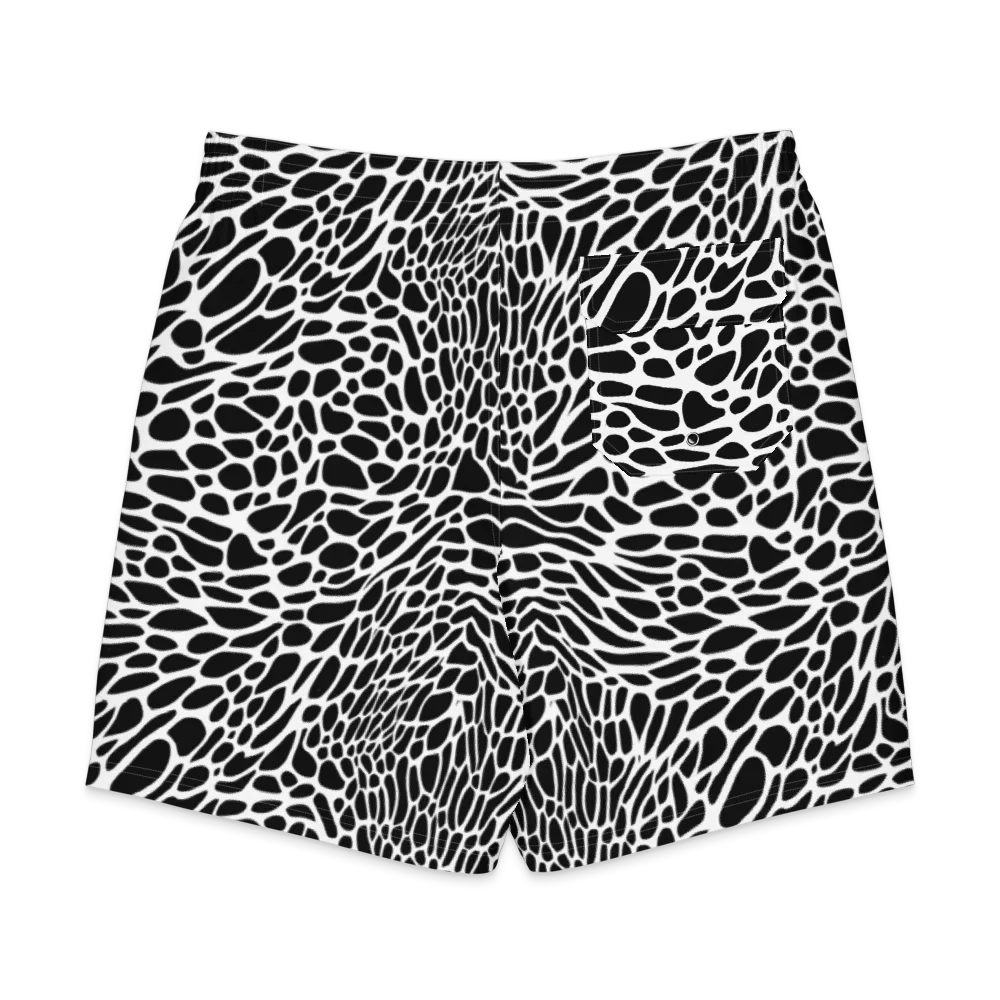 Monochrome Mystique on Men's Board Shorts — Back