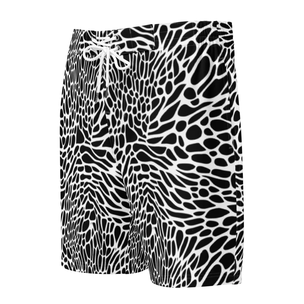 Monochrome Mystique on Men's Board Shorts — Front