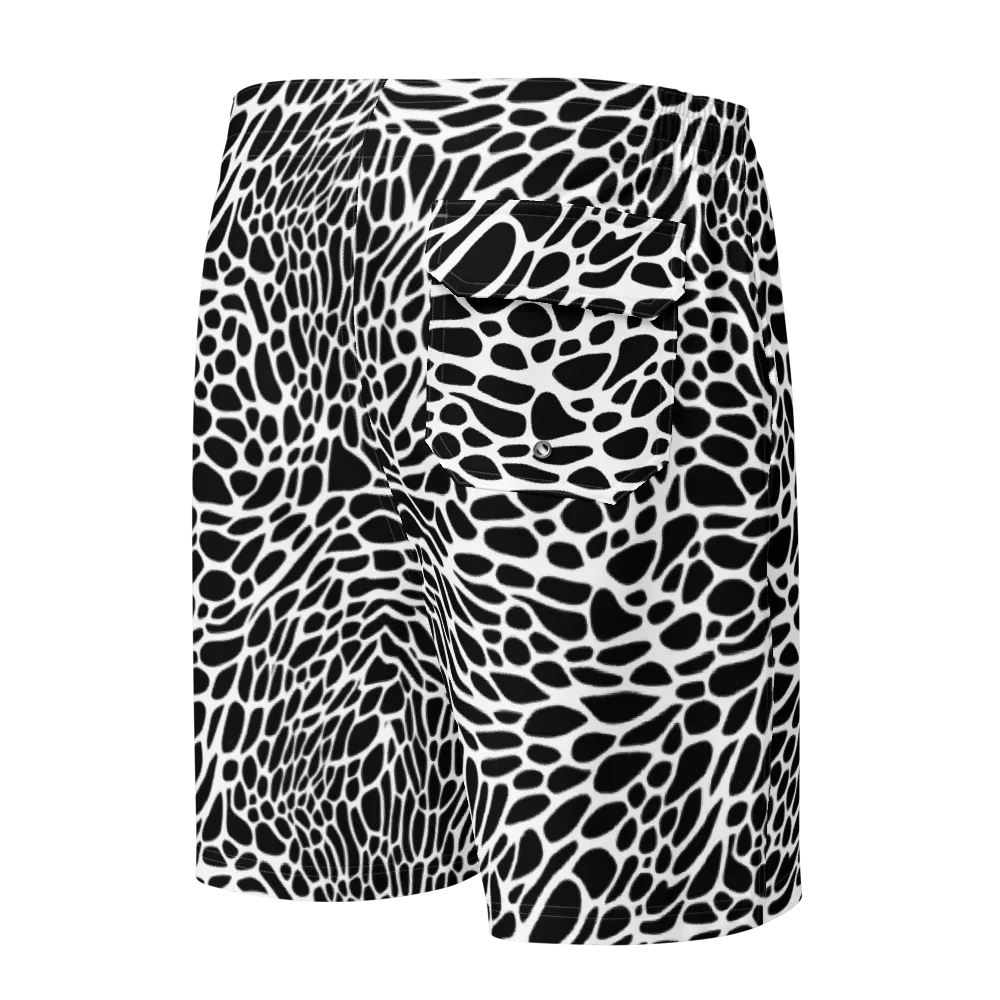 Monochrome Mystique on Men's Board Shorts — Back