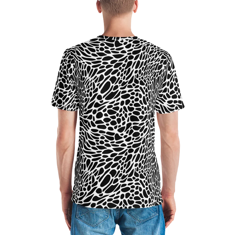 Monochrome Mystique on Men's Crew Neck T-Shirt — Back
