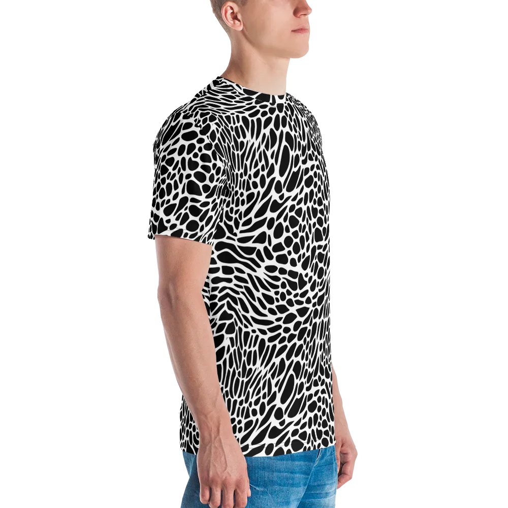Monochrome Mystique on Men's Crew Neck T-Shirt — Right