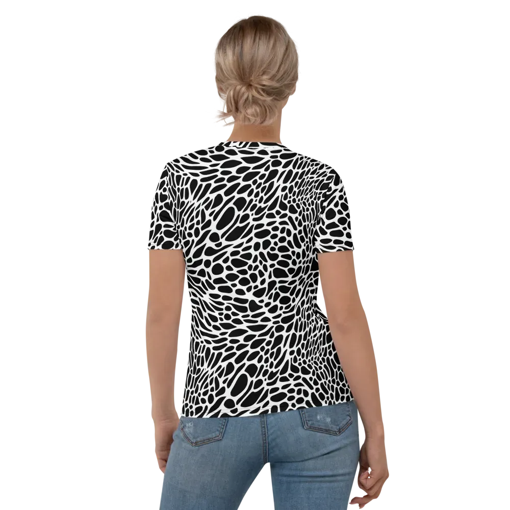 Monochrome Mystique on Women's Crew Neck T-Shirt — Back