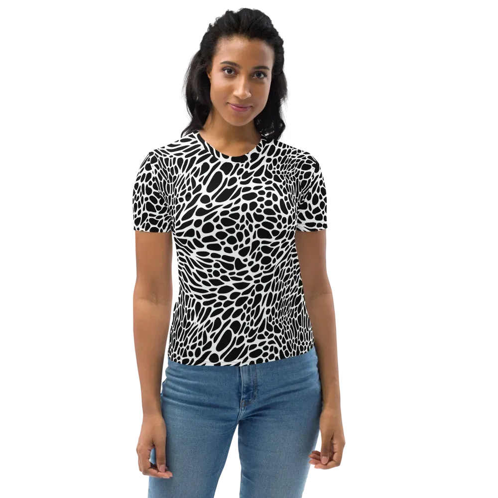 Monochrome Mystique on Women's Crew Neck T-Shirt — Front