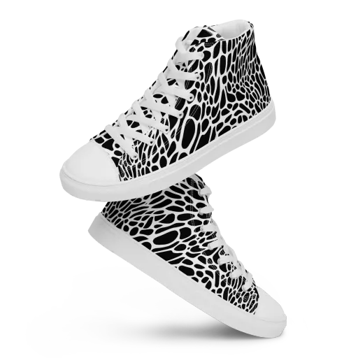 Monochrome Mystique on a Women's High Top Canvas Shoes
