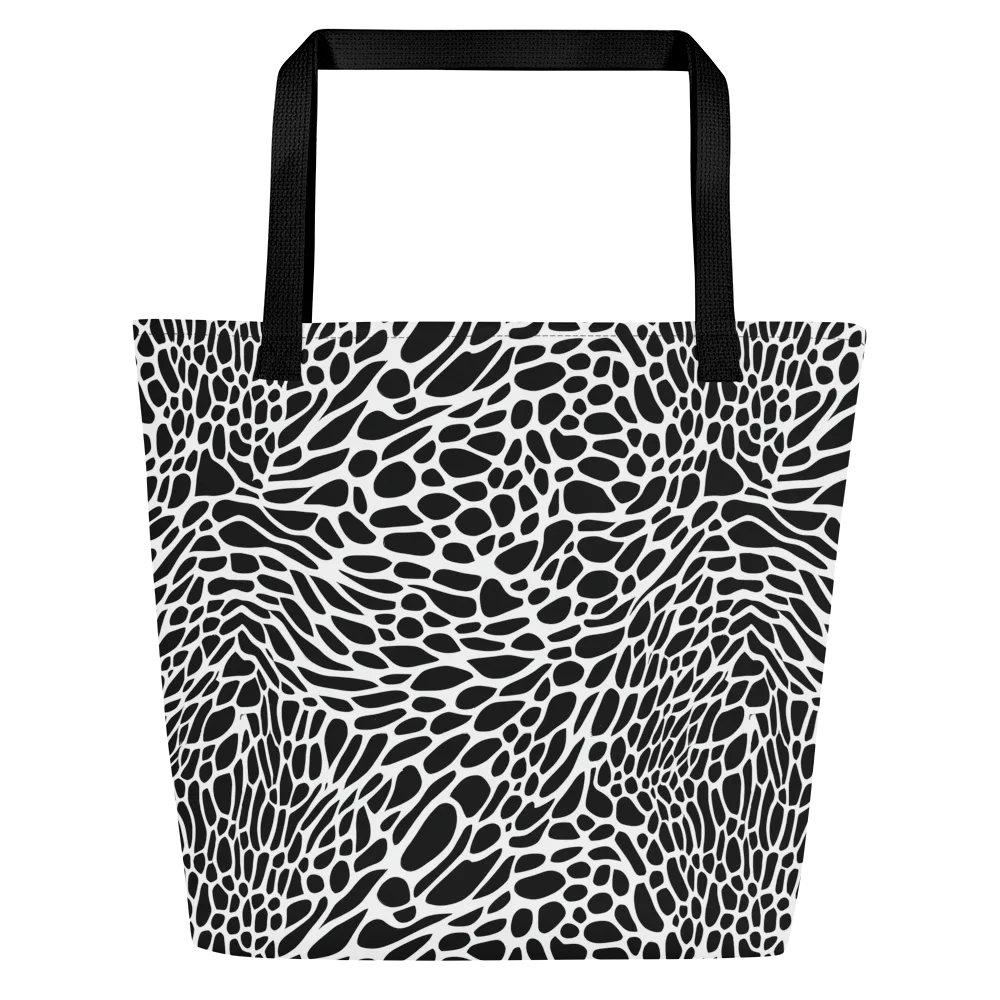 Monochrome Mystique on Large Tote Bag W/ Pocket — Front