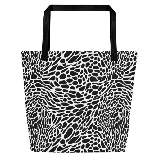 Monochrome Mystique on a Large Tote Bag W/ Pocket
