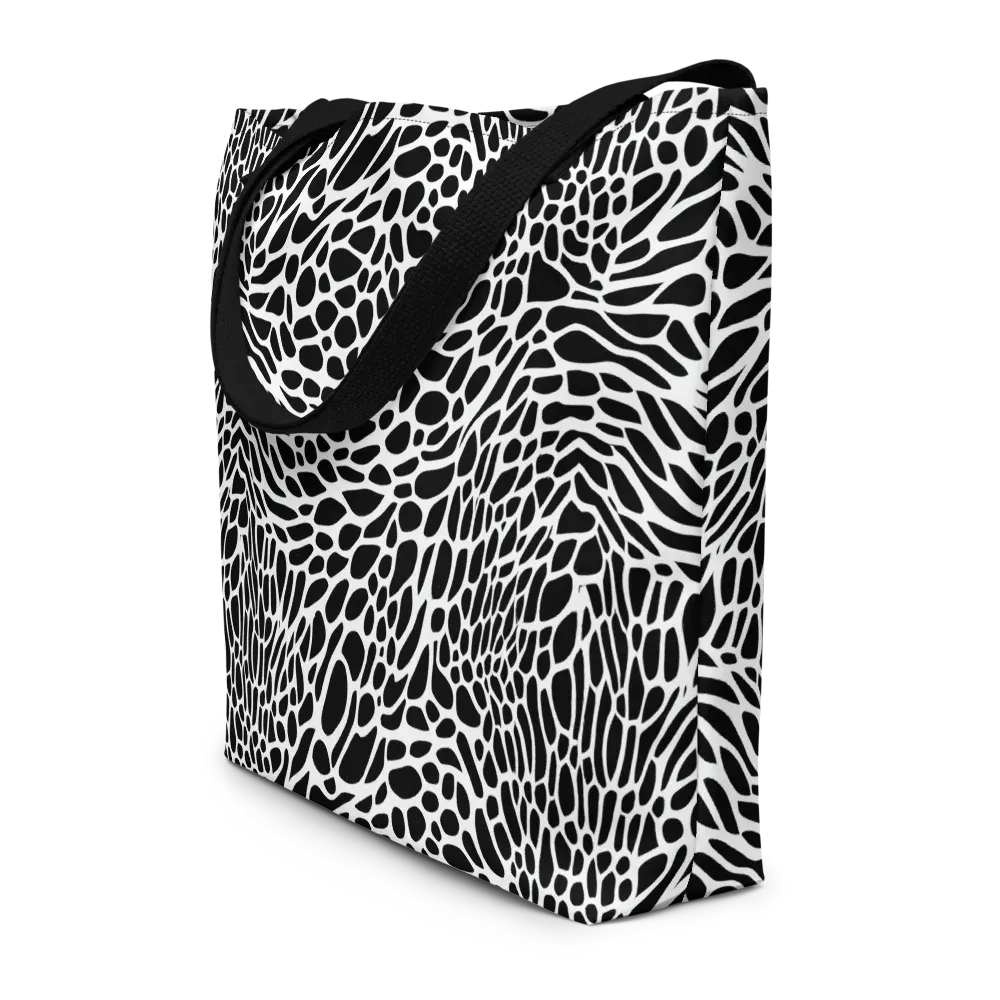 Monochrome Mystique on Large Tote Bag W/ Pocket — Front