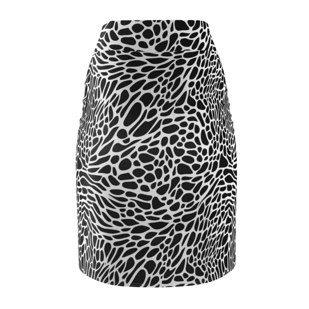 Monochrome Mystique on Pencil Skirt — Back