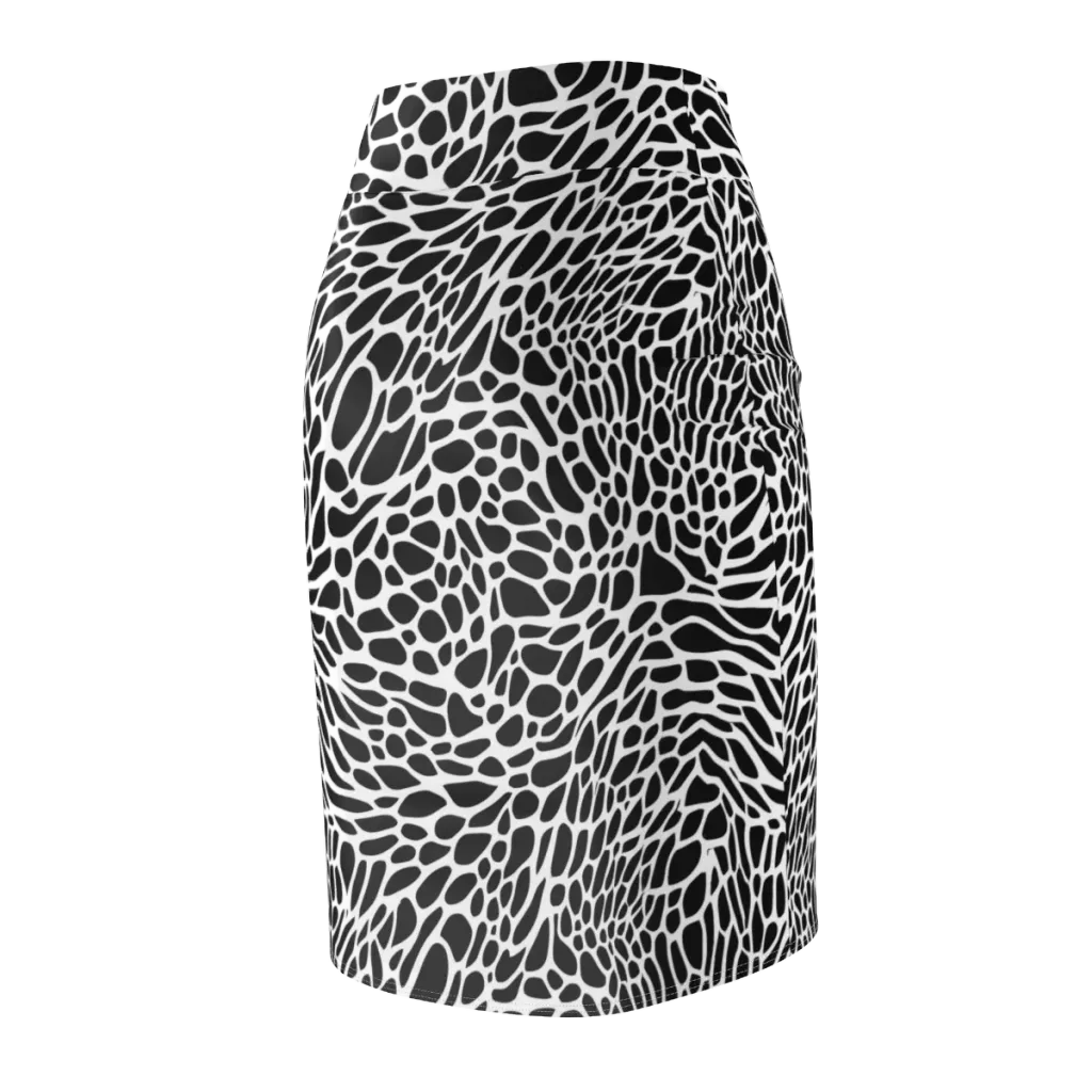 Monochrome Mystique on Pencil Skirt — Back Side