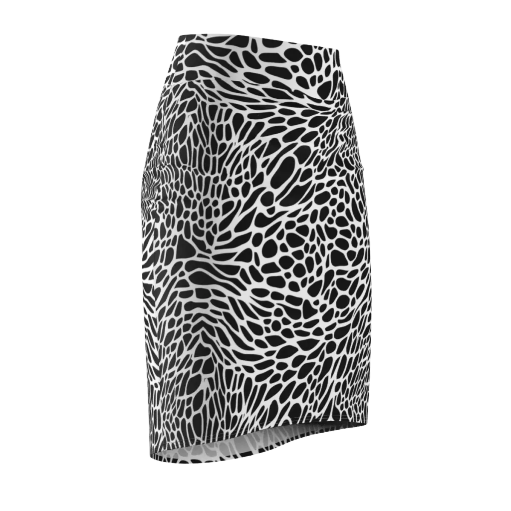 Monochrome Mystique on Pencil Skirt — Front Side