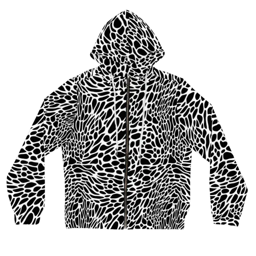 Monochrome Mystique on a Women's Full-Zip Hoodie