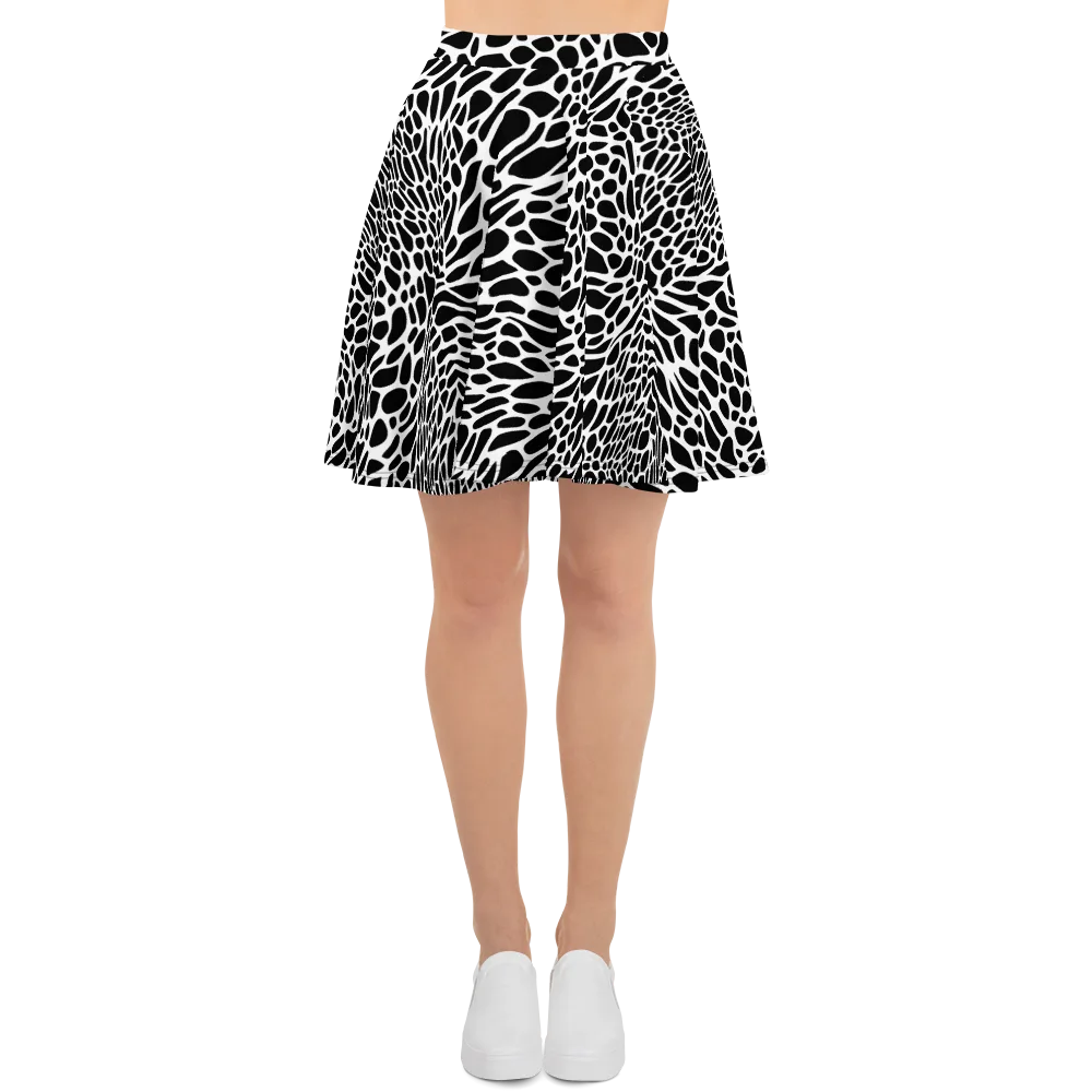 Monochrome Mystique on Skater Skirt — Front