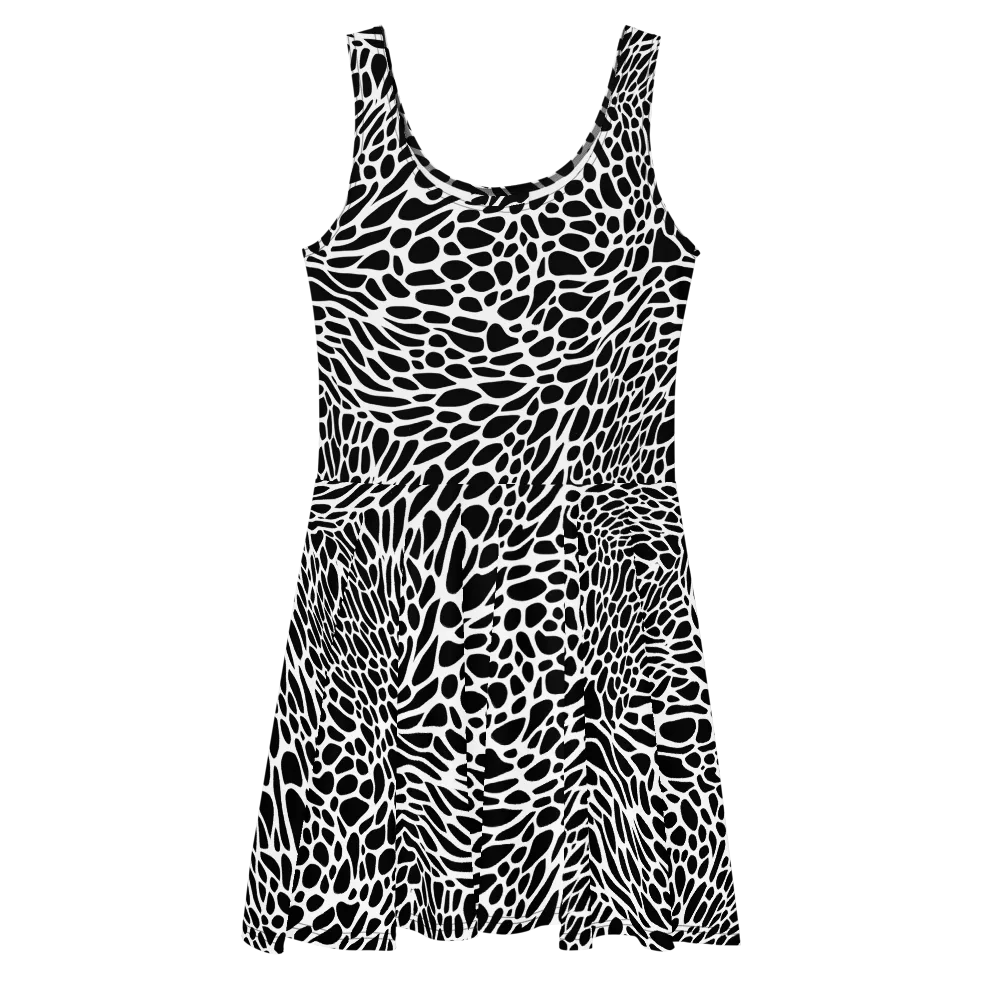 Monochrome Mystique on Skater Dress — Front