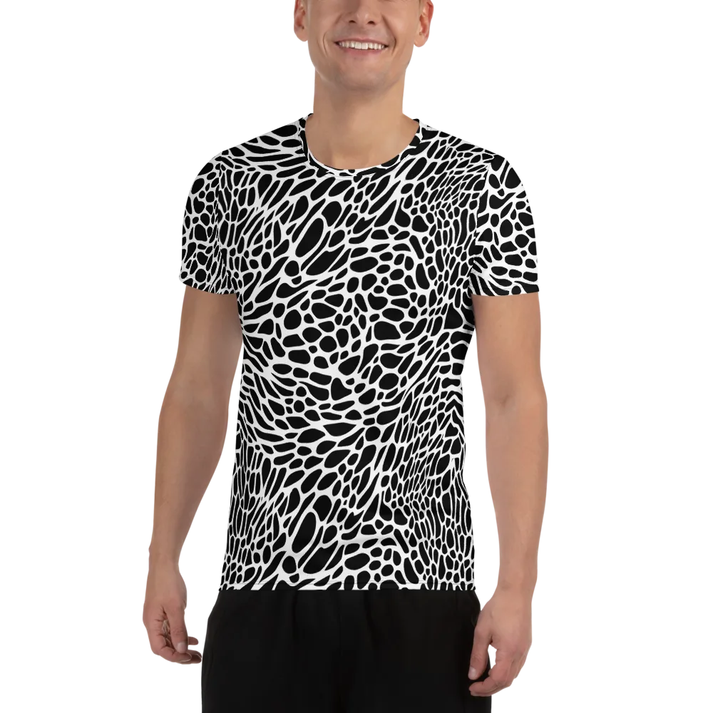 Monochrome Mystique on Men's Athletic T-Shirt — Front
