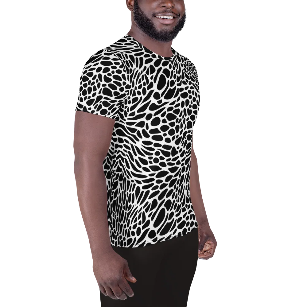 Monochrome Mystique on Men's Athletic T-Shirt — Right