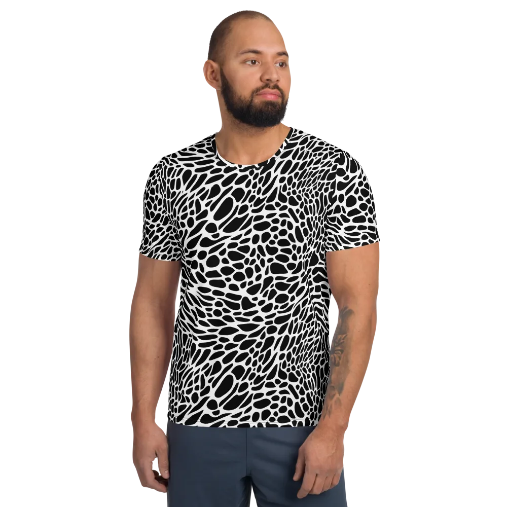 Monochrome Mystique on Men's Athletic T-Shirt — Front