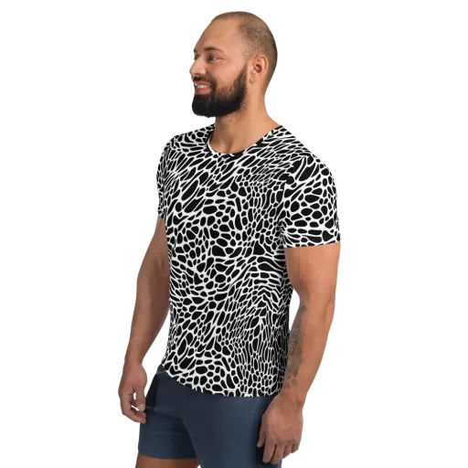 Monochrome Mystique on a Men's Athletic T-Shirt