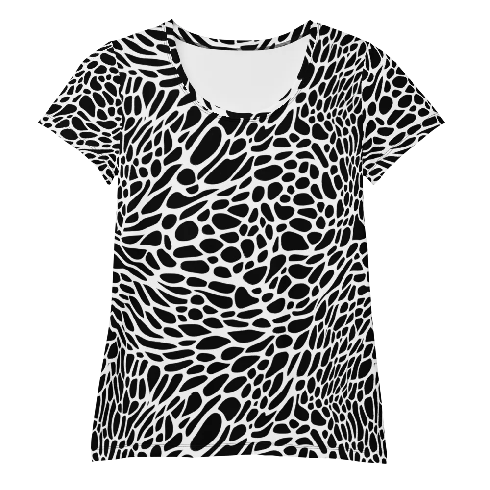 Monochrome Mystique on Women's Athletic T-Shirt — Front