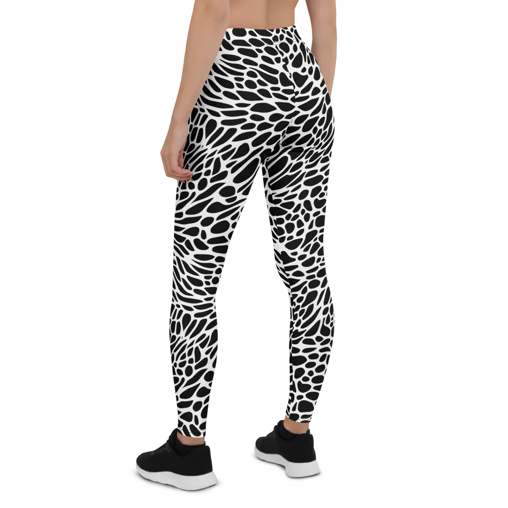 Monochrome Mystique on Leggings — Back