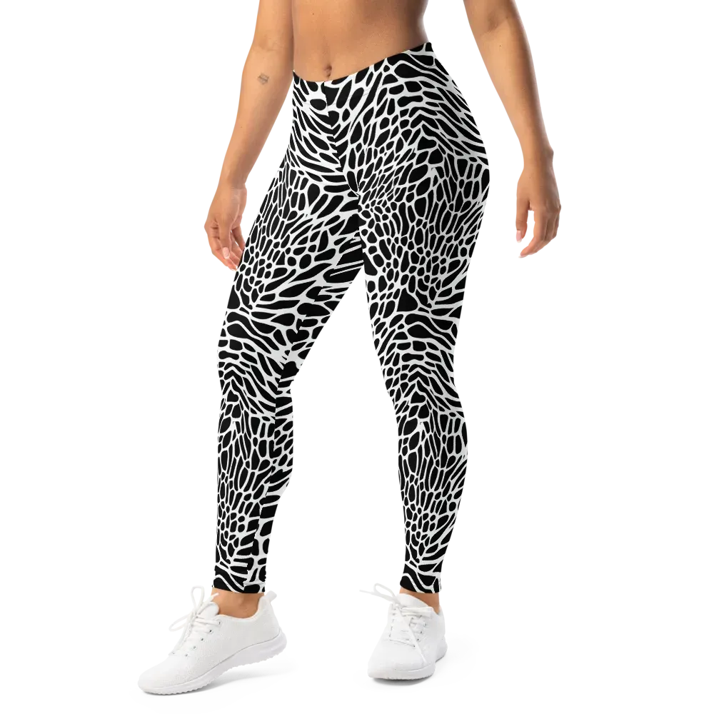 Monochrome Mystique on Leggings — Left Front