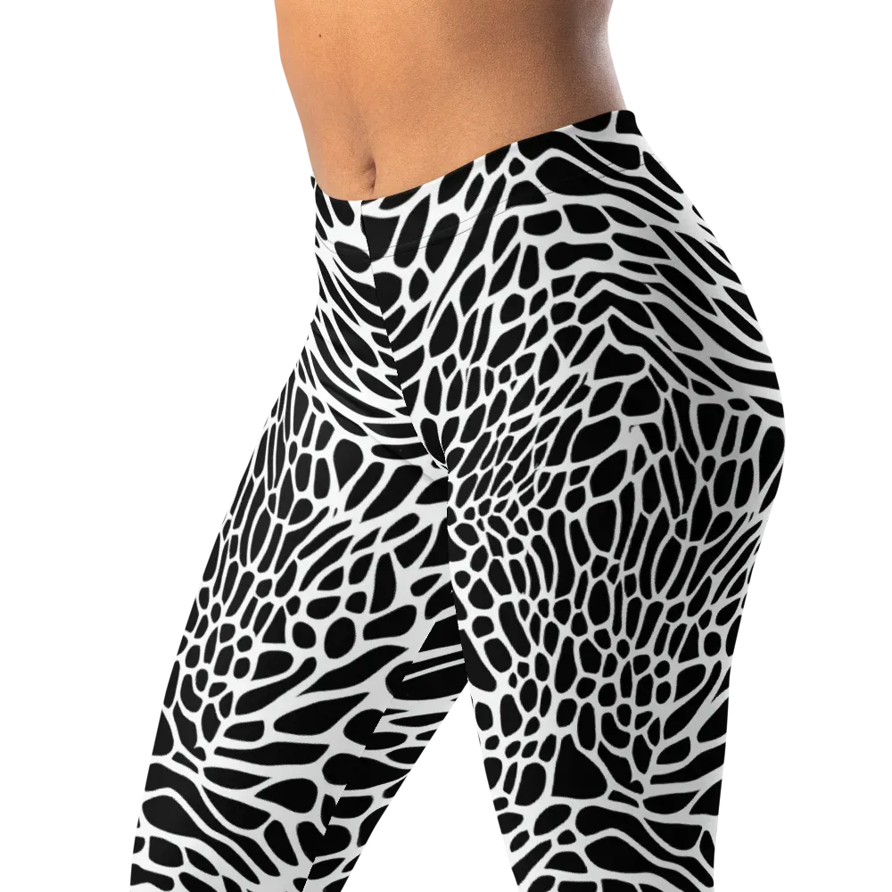 Monochrome Mystique on Leggings — Left Front