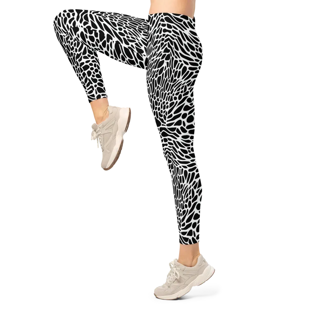 Monochrome Mystique on Leggings — Left