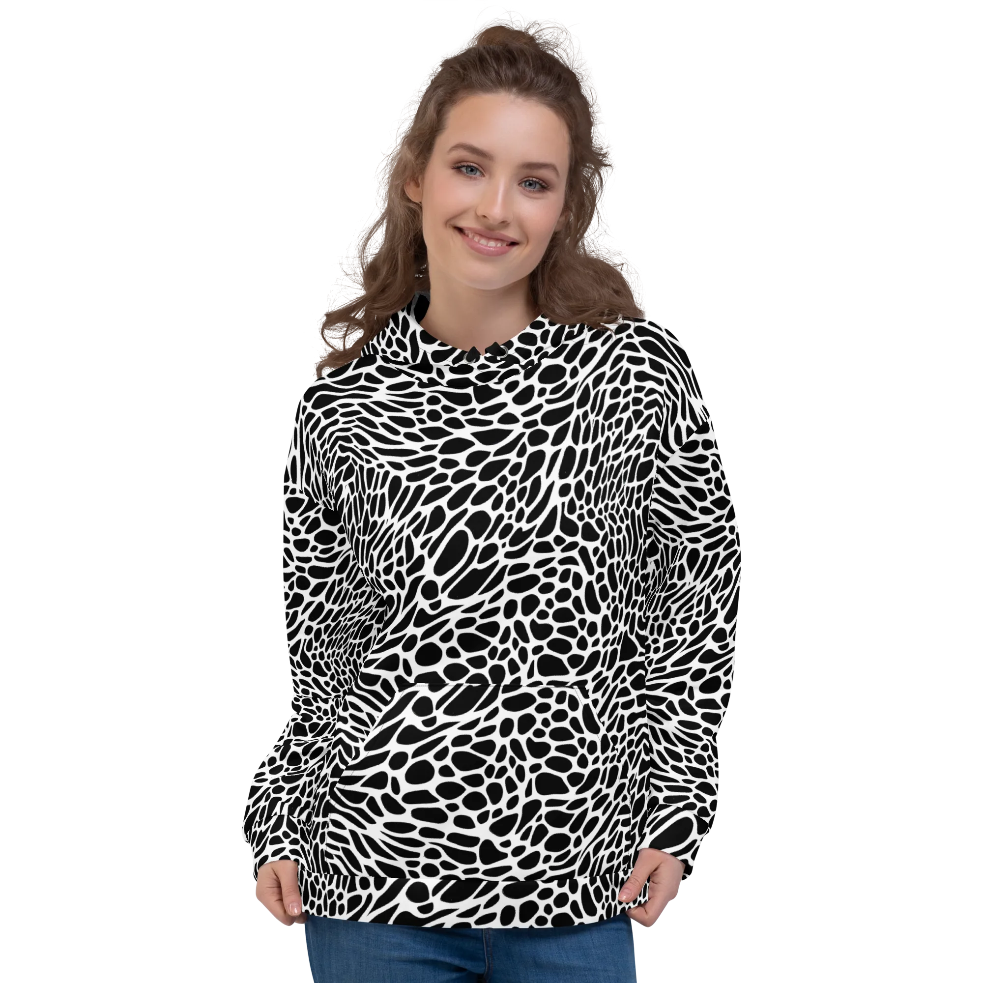 Monochrome Mystique on Hoodie — Front