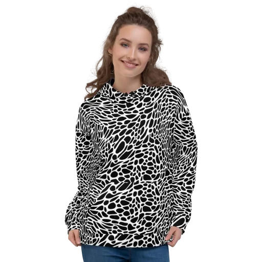 Monochrome Mystique on a Hoodie