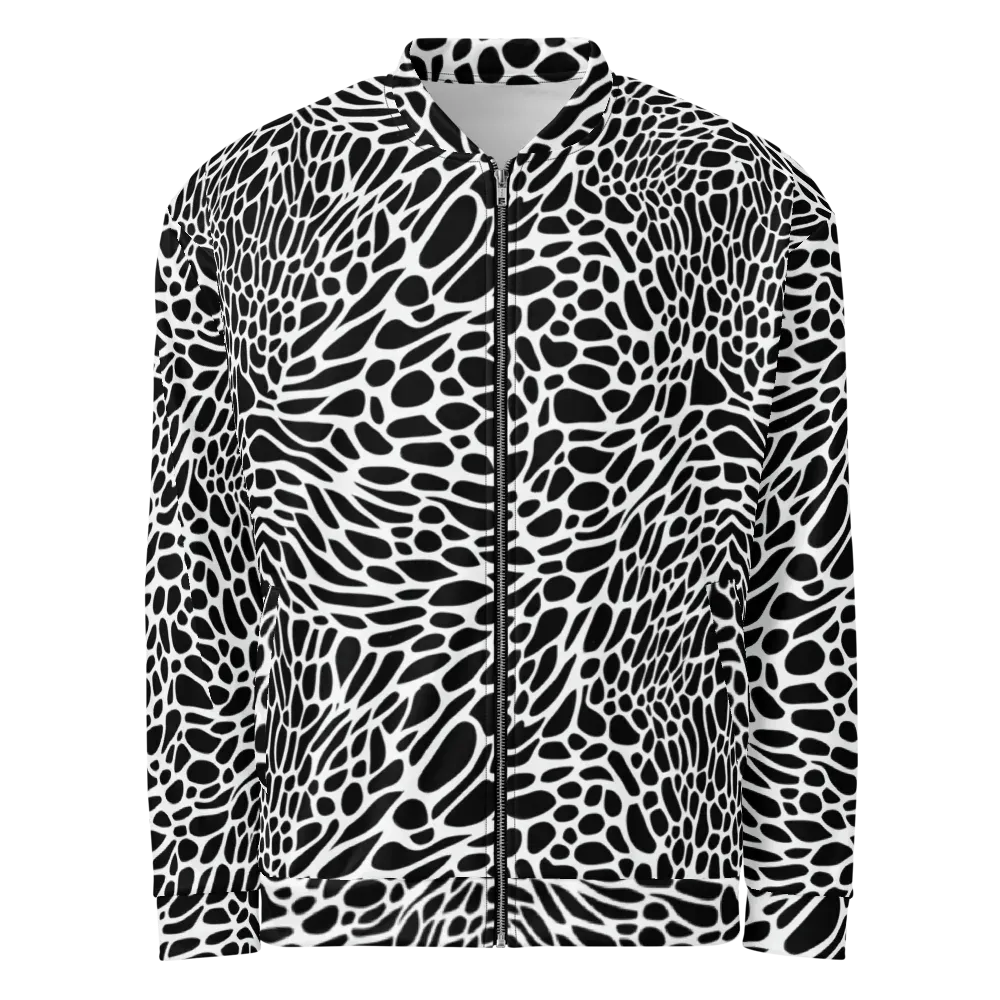 Monochrome Mystique on Bomber Jacket — Front