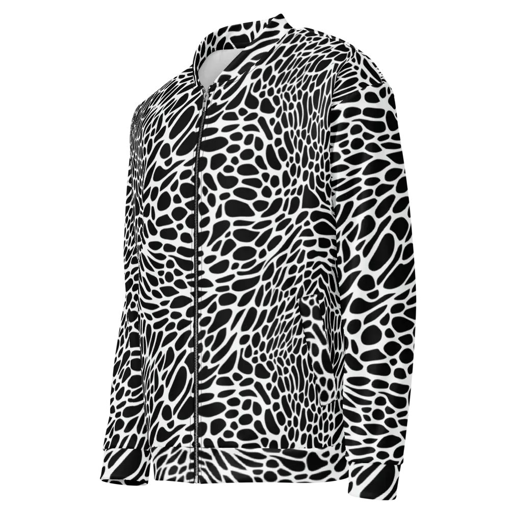 Monochrome Mystique on Bomber Jacket — Left Front