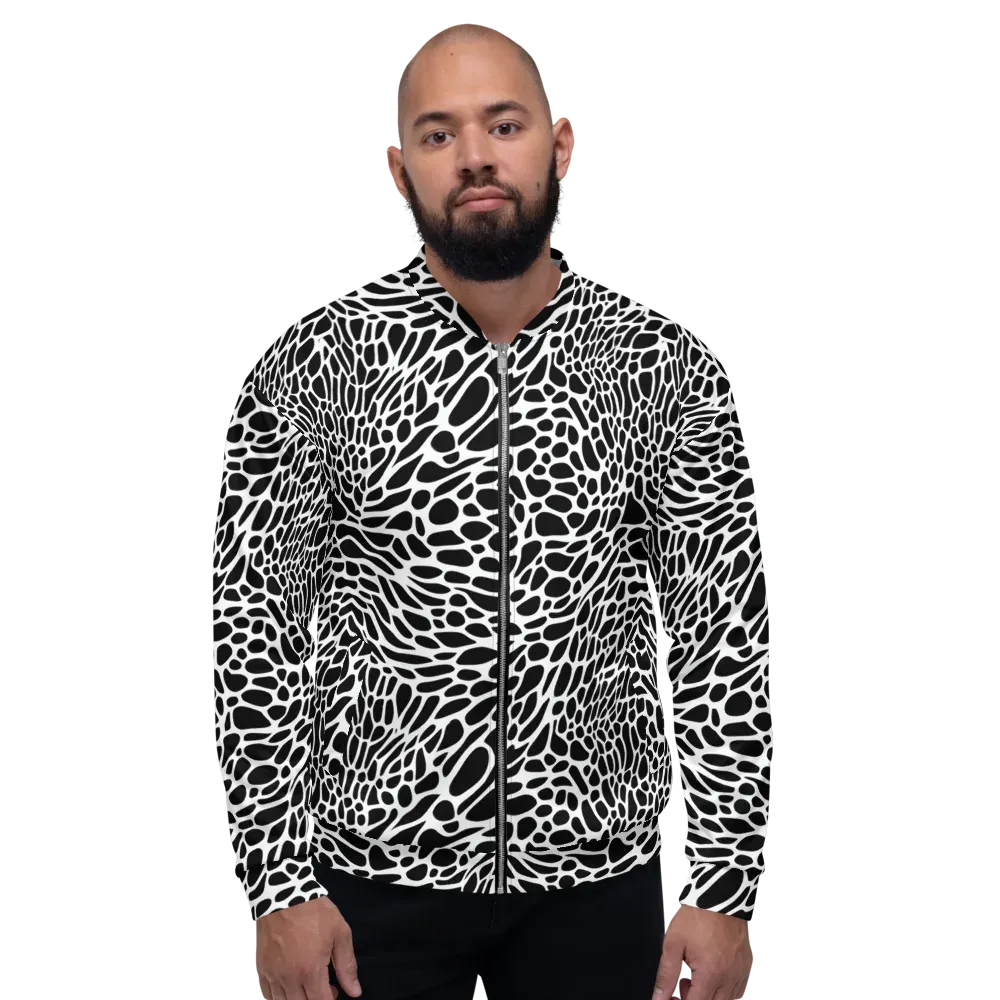 Monochrome Mystique on Bomber Jacket — Front