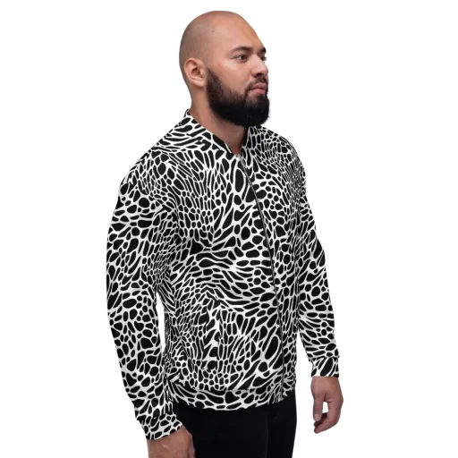 Monochrome Mystique on a Bomber Jacket