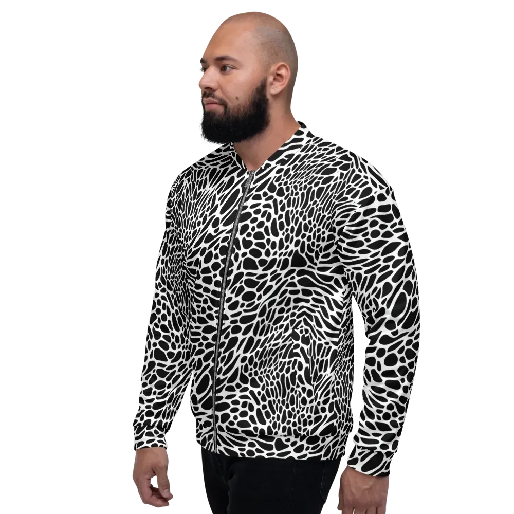 Monochrome Mystique on Bomber Jacket — Left