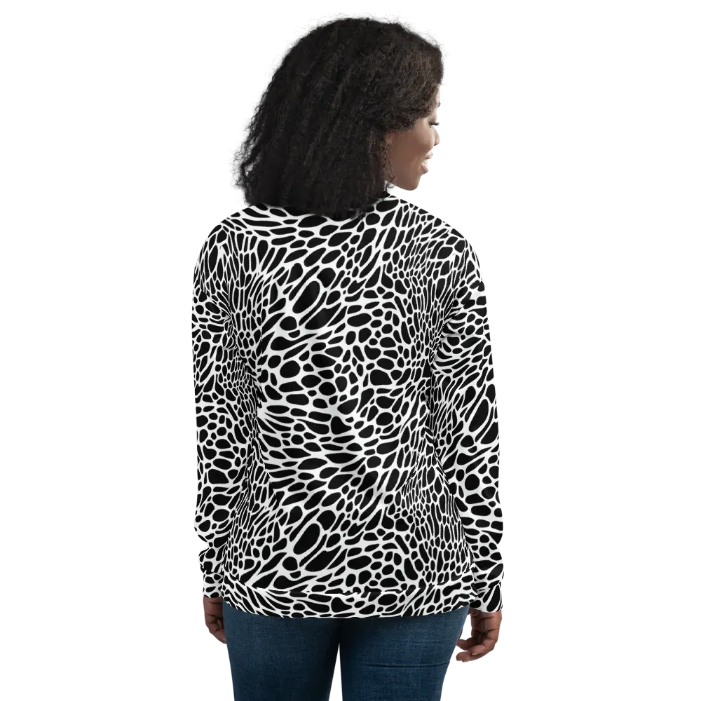 Monochrome Mystique on Bomber Jacket — Back