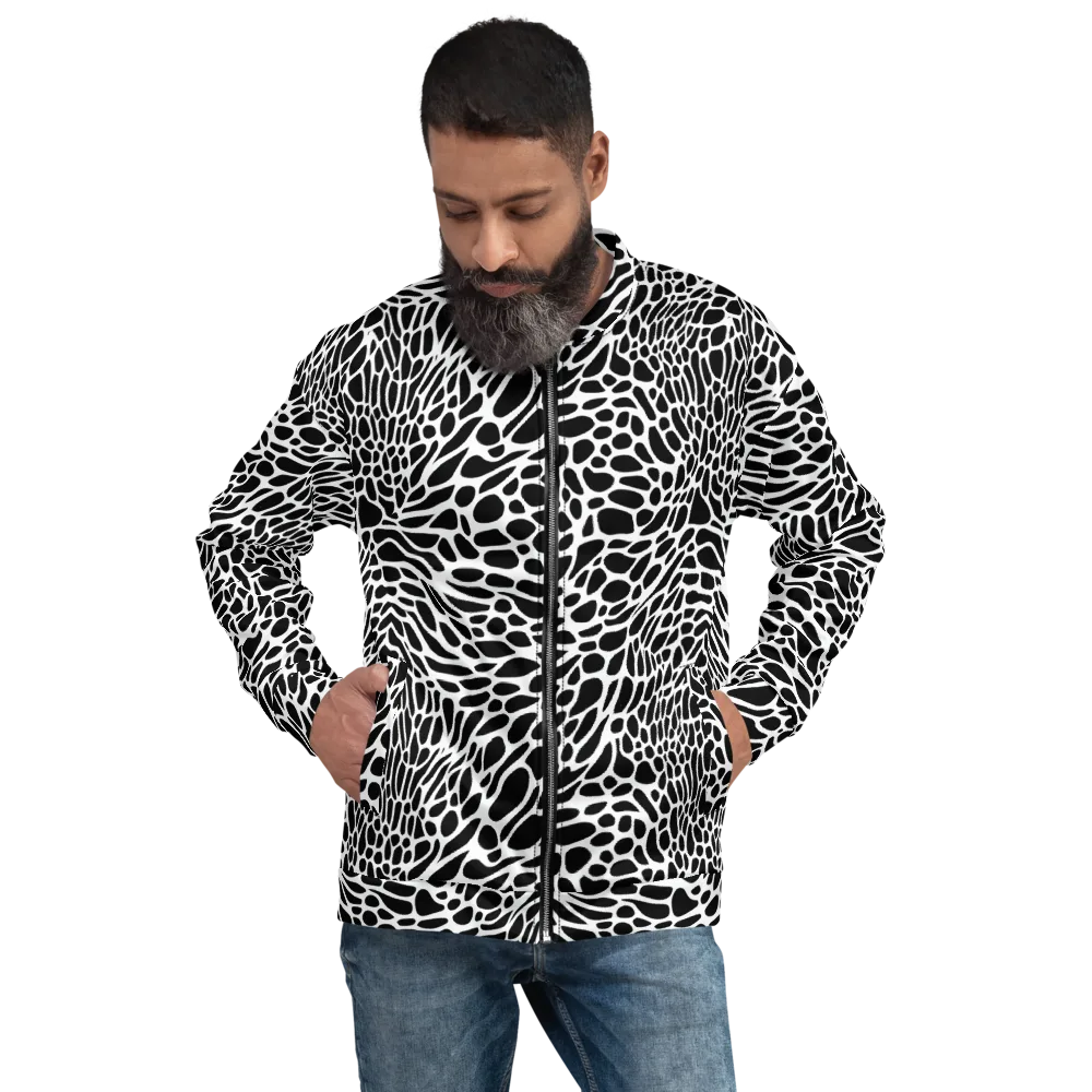 Monochrome Mystique on Bomber Jacket — Front